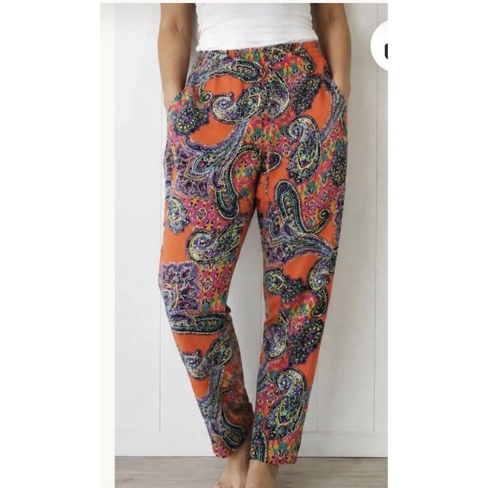 Lauren Ralph Lauren Women’s Size 14 Paisley Floral Ankle Pants Colorful